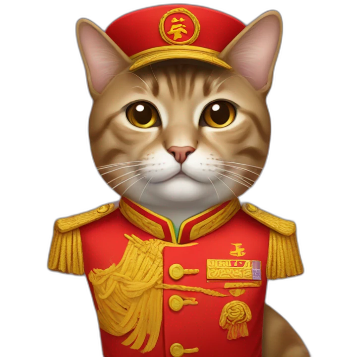 cat dressed as chairman mao emoji