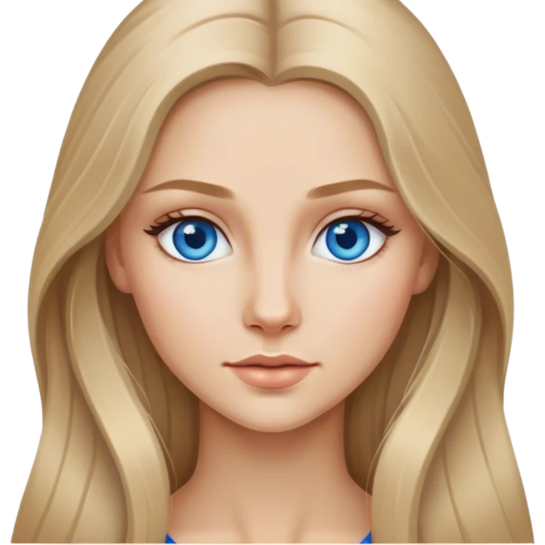 Beautiful nordic woman long dark blone hair and blue eyes emoji