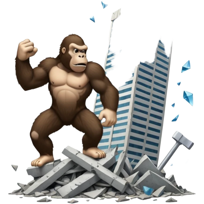 Kong smashing a house emoji
