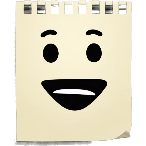 memo note with face emoji