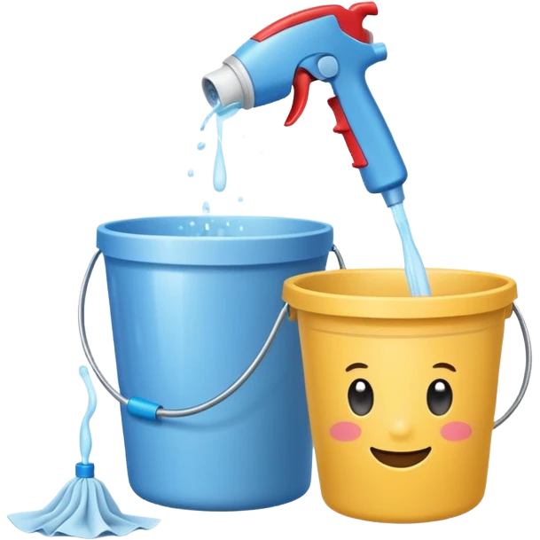 Realistic cleaning essentials with neutral color emoji