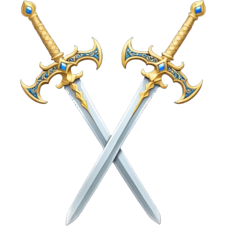 Two Golden royal swords with gold blades and gold handel emoji
