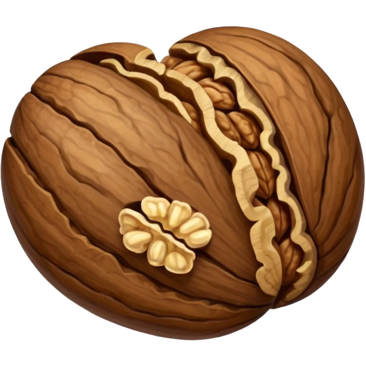a whole walnut laying on the side. NO FACE! emoji