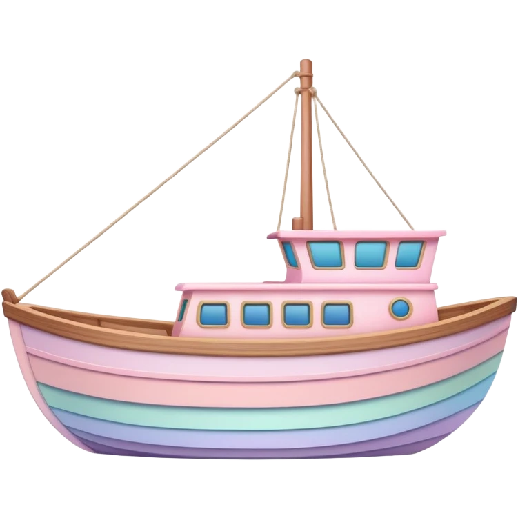 Iridescent soft pink pastel boat  emoji
