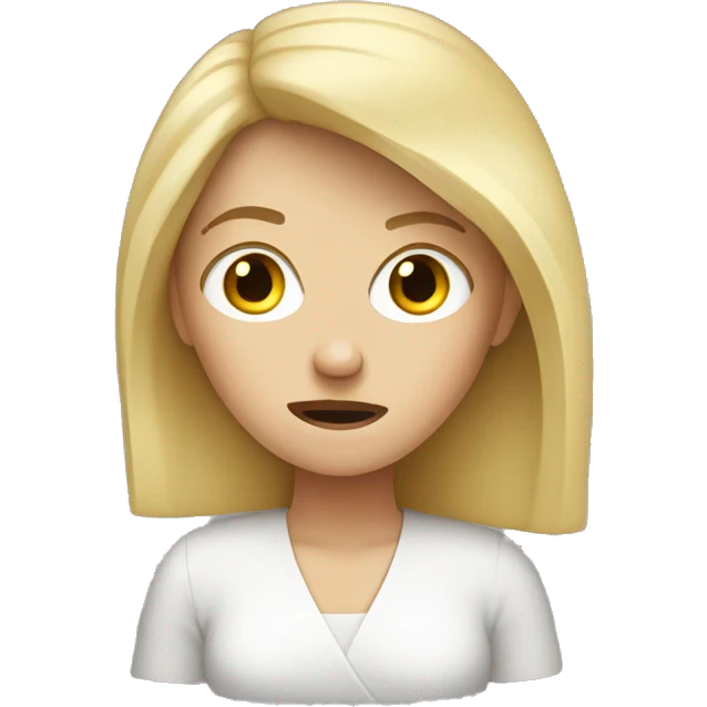 Frustrated white lady with blonde hair emoji
