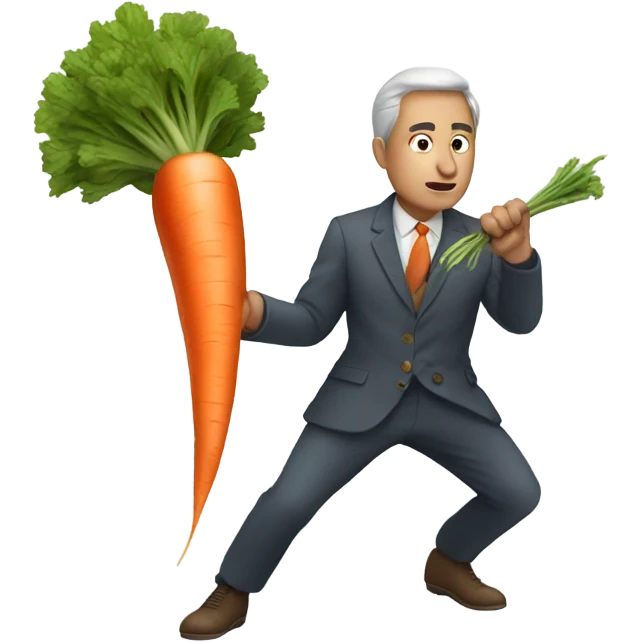 Man using carrot as weapon emoji