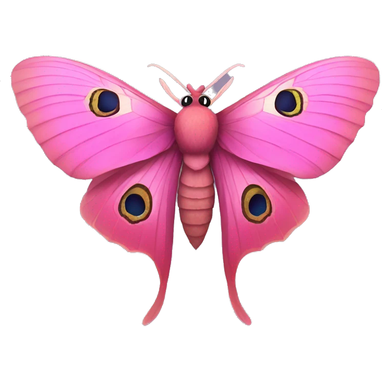 pink peacock moth emoji