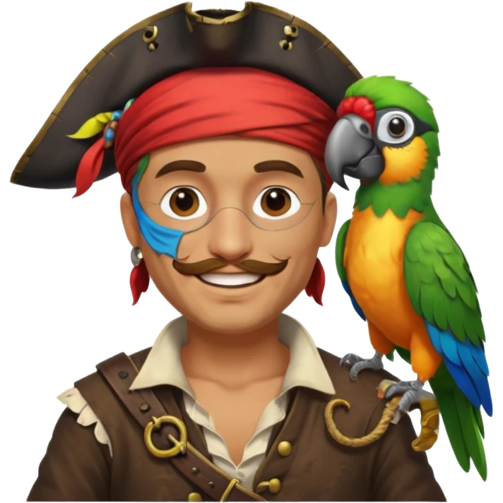 pirate and parrot emoji