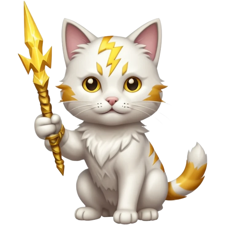 cat zeus holding lightning emoji