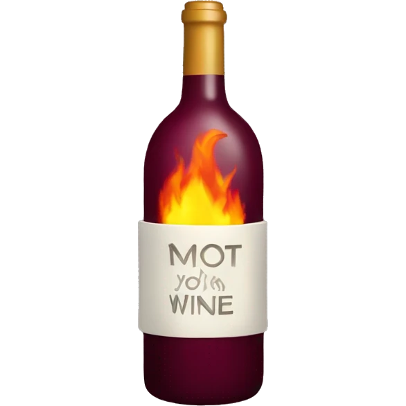 Bottle of wine with fire on top emoji