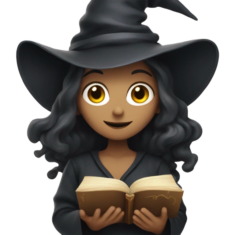A witch with a book in her hand emoji
