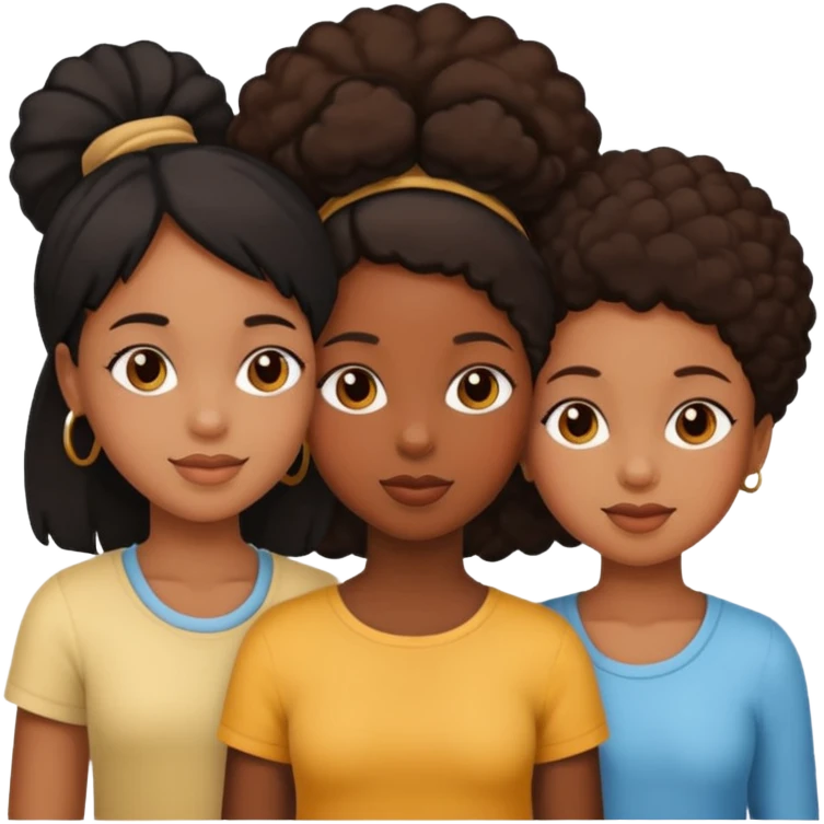 Two black girls kids and one mom emoji