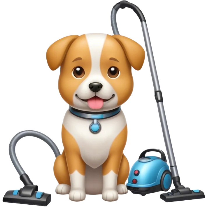 Dog with a Hoover emoji