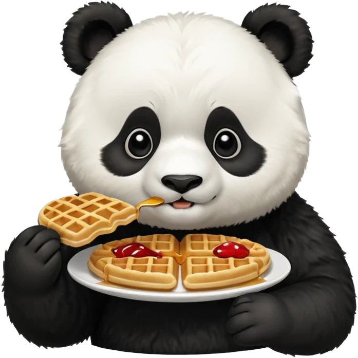 panda eating waffles emoji