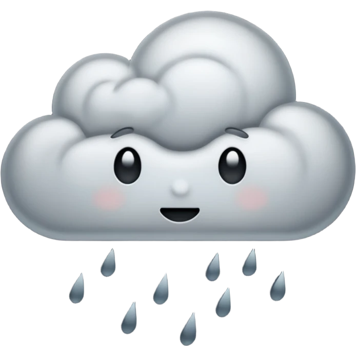 cloud with rain with emo style emoji