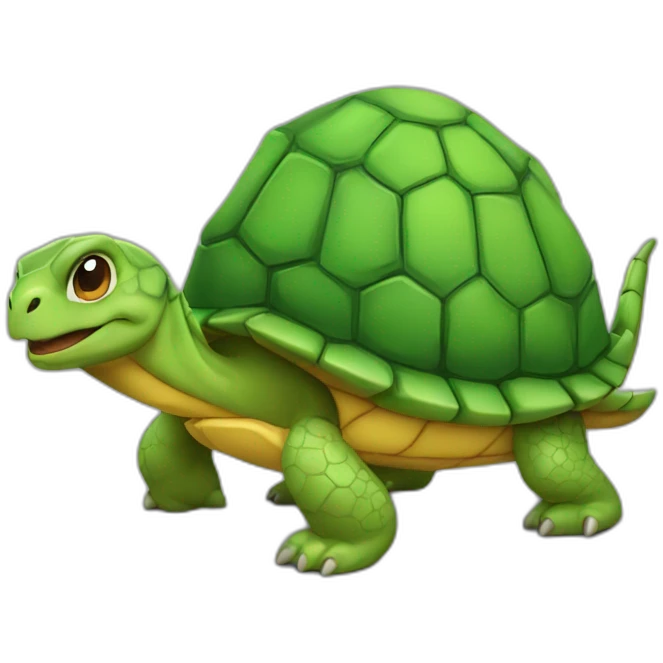 Une tortue sur un dragon emoji