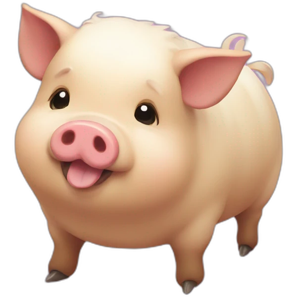 Fatty round kunekune pig emoji