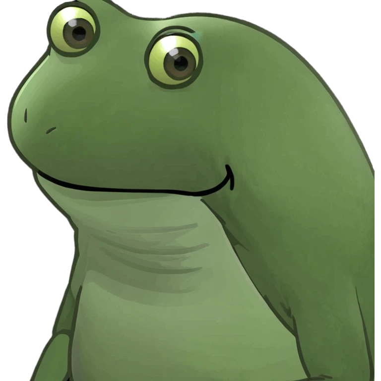 bufo frog meme with a thinking pose emoji