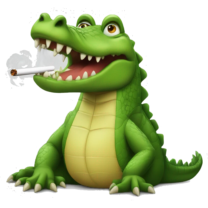 Crocodile is smoking  emoji