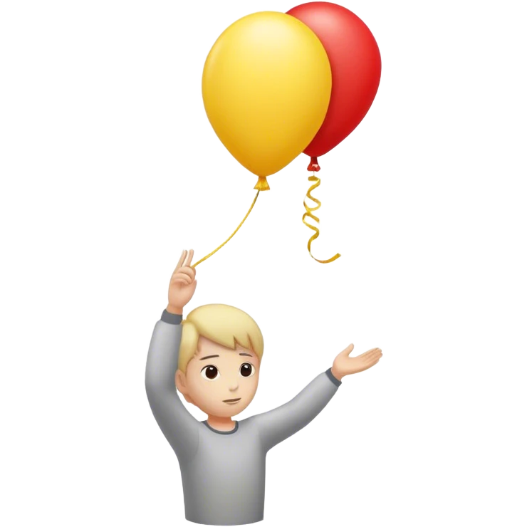 letting go of a yellow red balloon hand  emoji