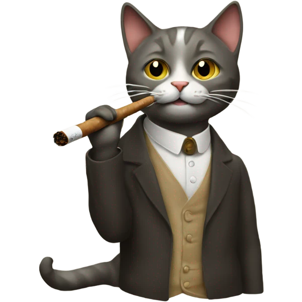 Cat pipe smoking emoji
