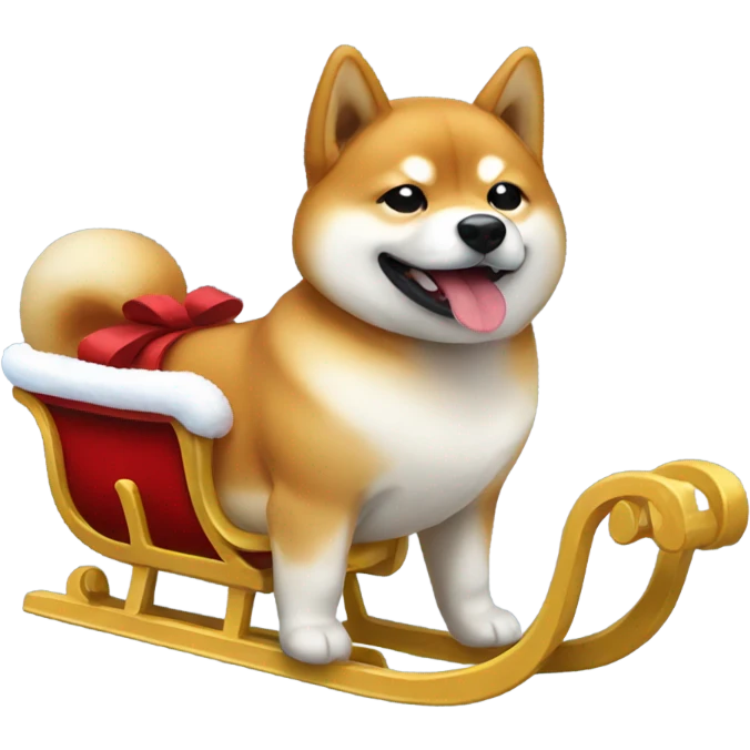 Shiba Inu on sleigh emoji
