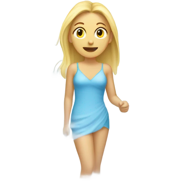 blonde woman getting in shower emoji