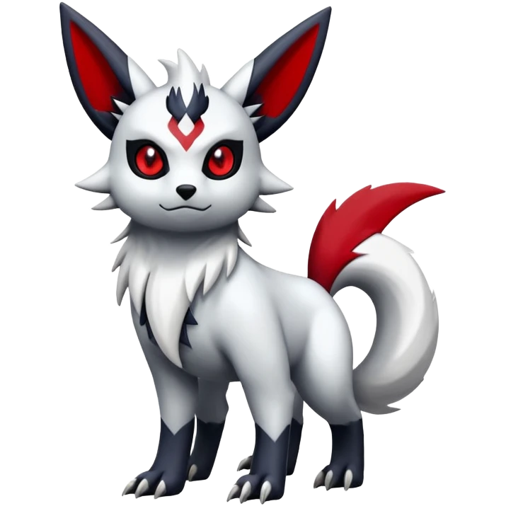 Absol-Umbreon-Zangoose-Fakémon-hybrid-creature (full body)  emoji