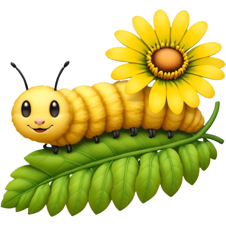 
caterpillar on flower emoji