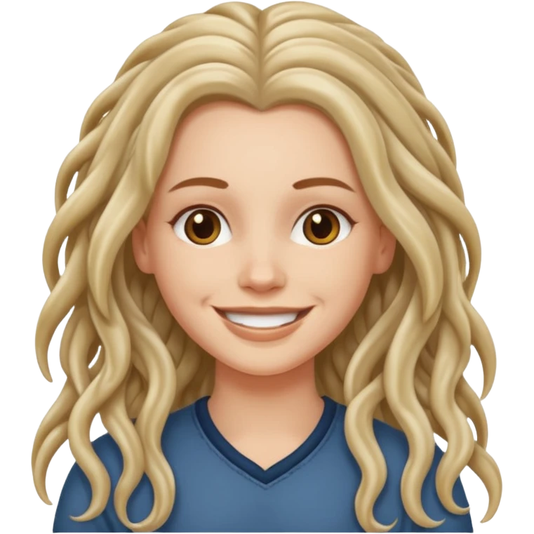 white girl, long wavy hair,  just some dreadlocks  emoji