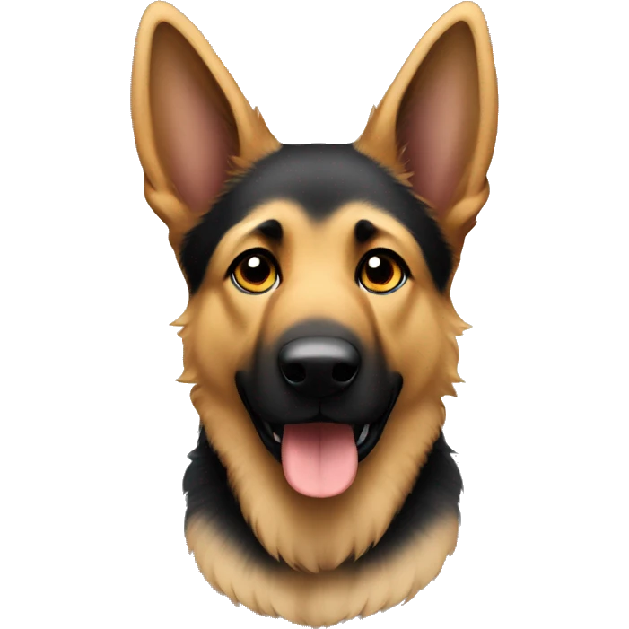 German Shepherd with floppy ears and fluffy fur emoji
