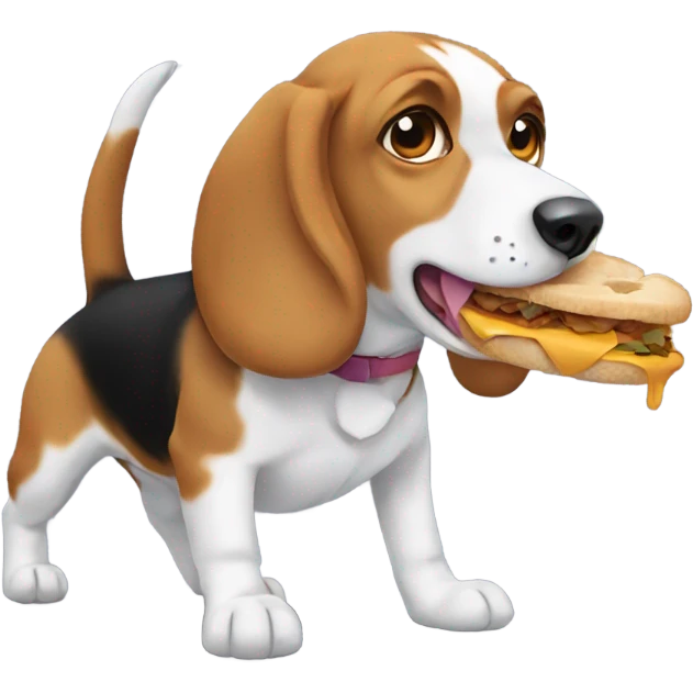 beagle eating food emoji