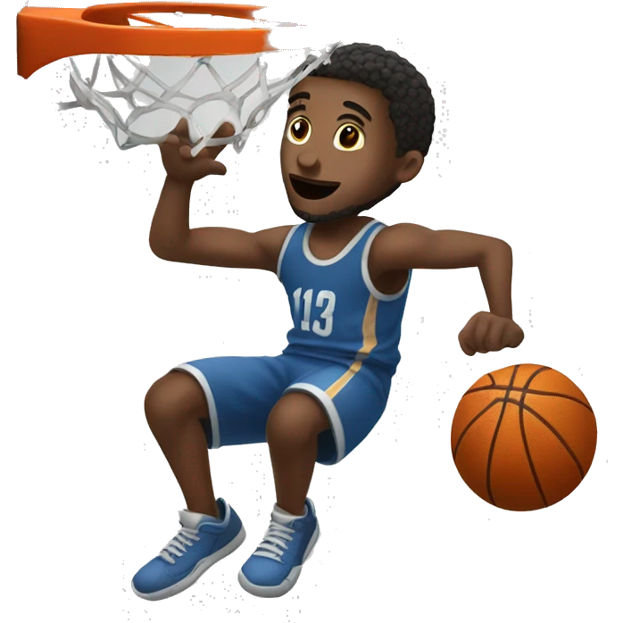 short man dunking a basketball emoji