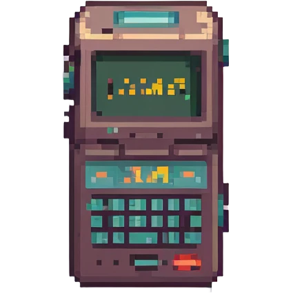 Pixel art emoji, retro pager device, with text reading "3AM aler" emoji