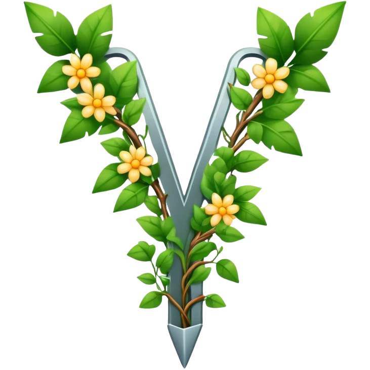 downward arrow surrounded by plants emoji