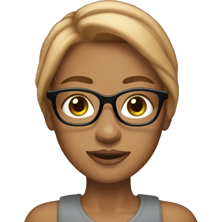 siren eyes, caramel hair color girl with siren office eyeglasses emoji