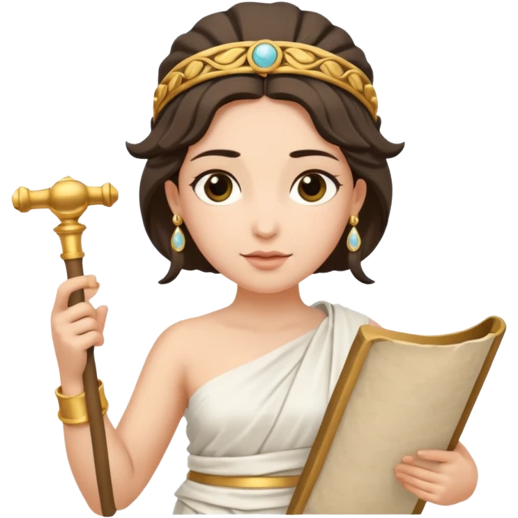 ancient greek woman with a scroll emoji