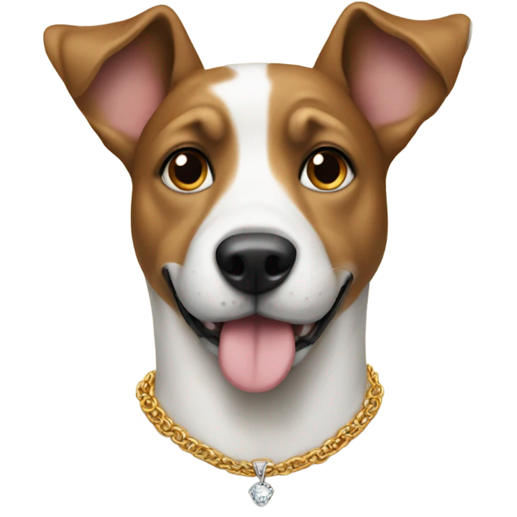 Dog wearing necklace emoji