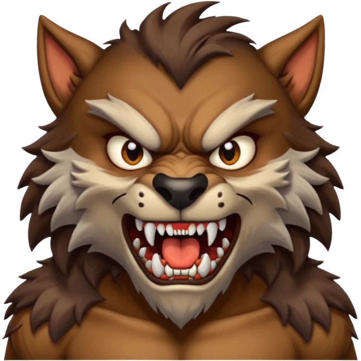 Create an emoji of Werewolf half bodied emoji