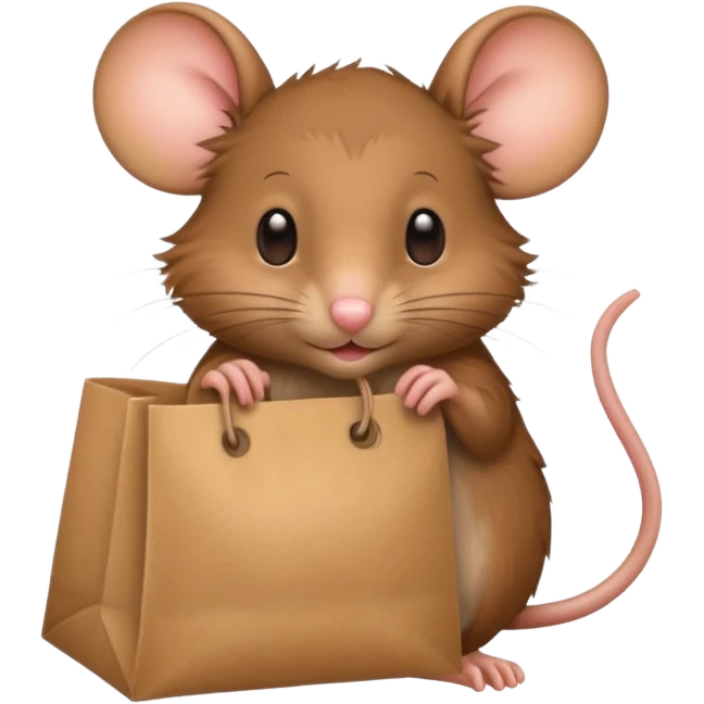 a mouse with a bag emoji