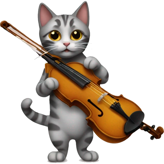 Cat playing violin emoji