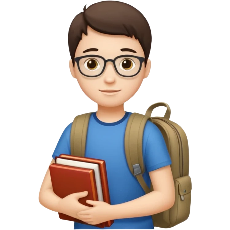 Student carrying backpack and books emoji