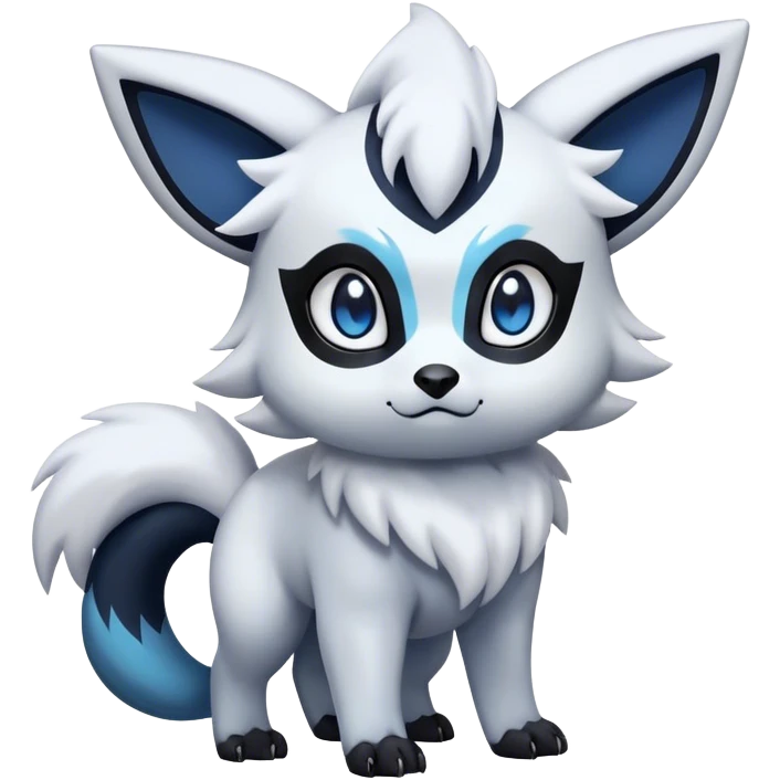 Cool Cute Kawaii Absol-Zorua-Umbreon-Pokemon-hybrid-animal Full Body  emoji