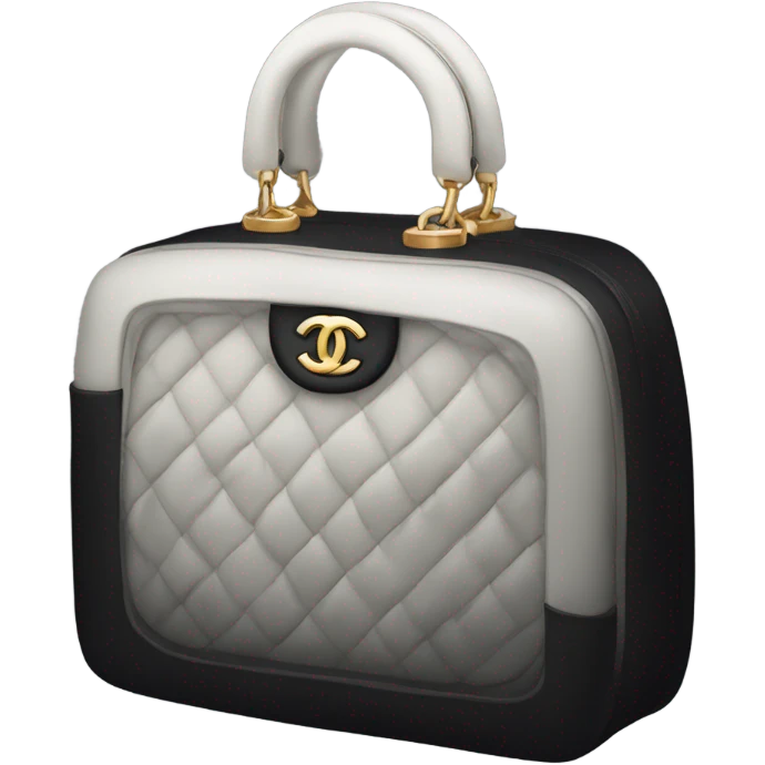 Black Chanel vanity bag without handle emoji