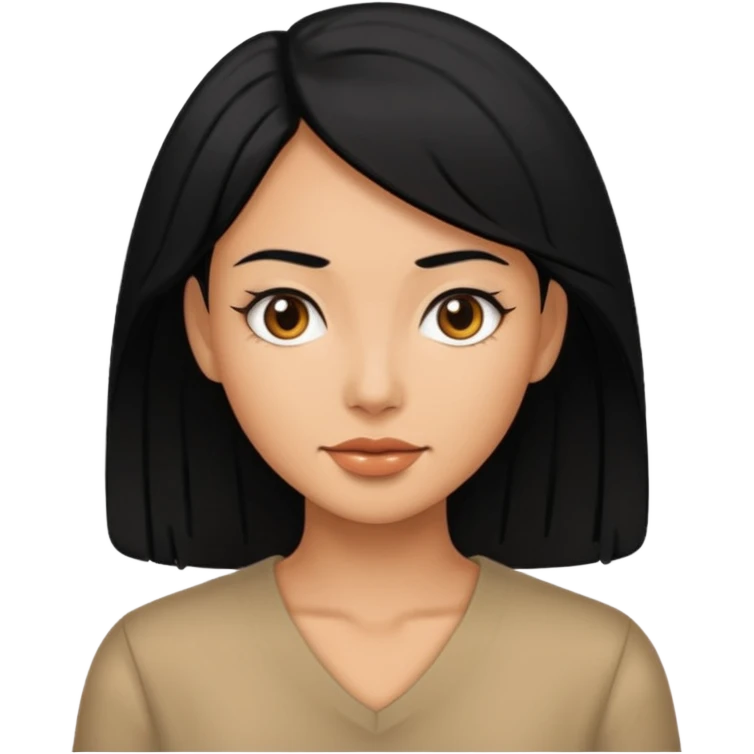 woman with black hair and tan skin emoji