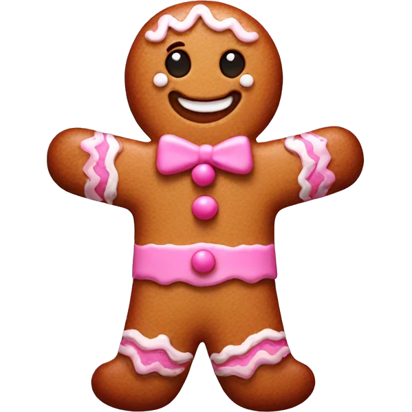 Pink gingerbread man emoji