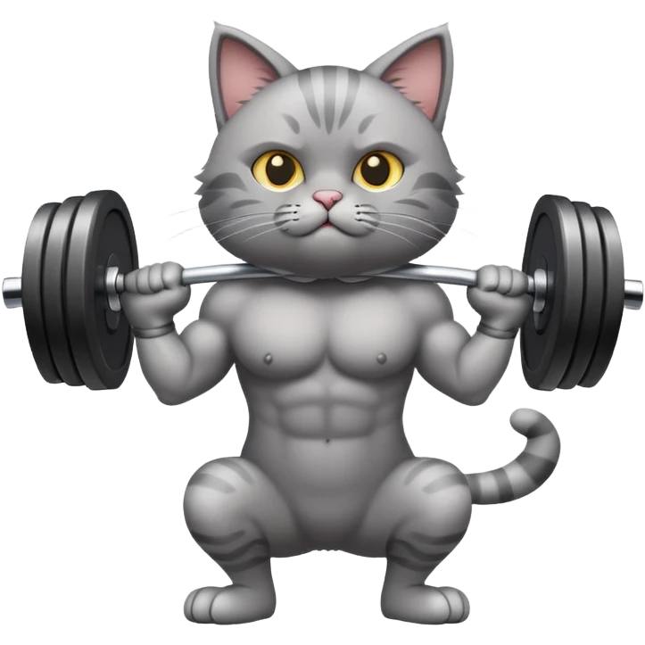 Cat lifting weights  emoji