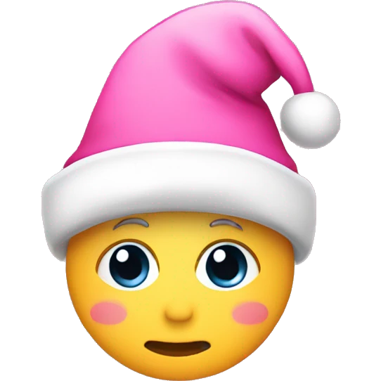 Cute pink christmas hat emoji