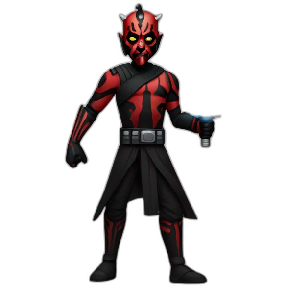 Darth Maul full body with double lightsaber emoji