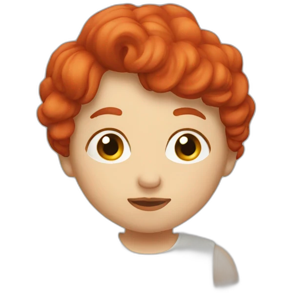 Kissing à red head emoji